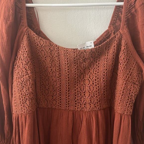 NWT Hollister Peasant dress size Small Short crochet front vintage inspired - Picture 4 of 10